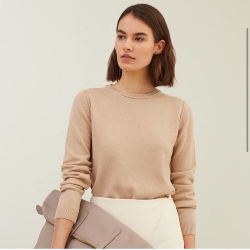 Cuyana Camel Wool Cashmere Sweater size Small